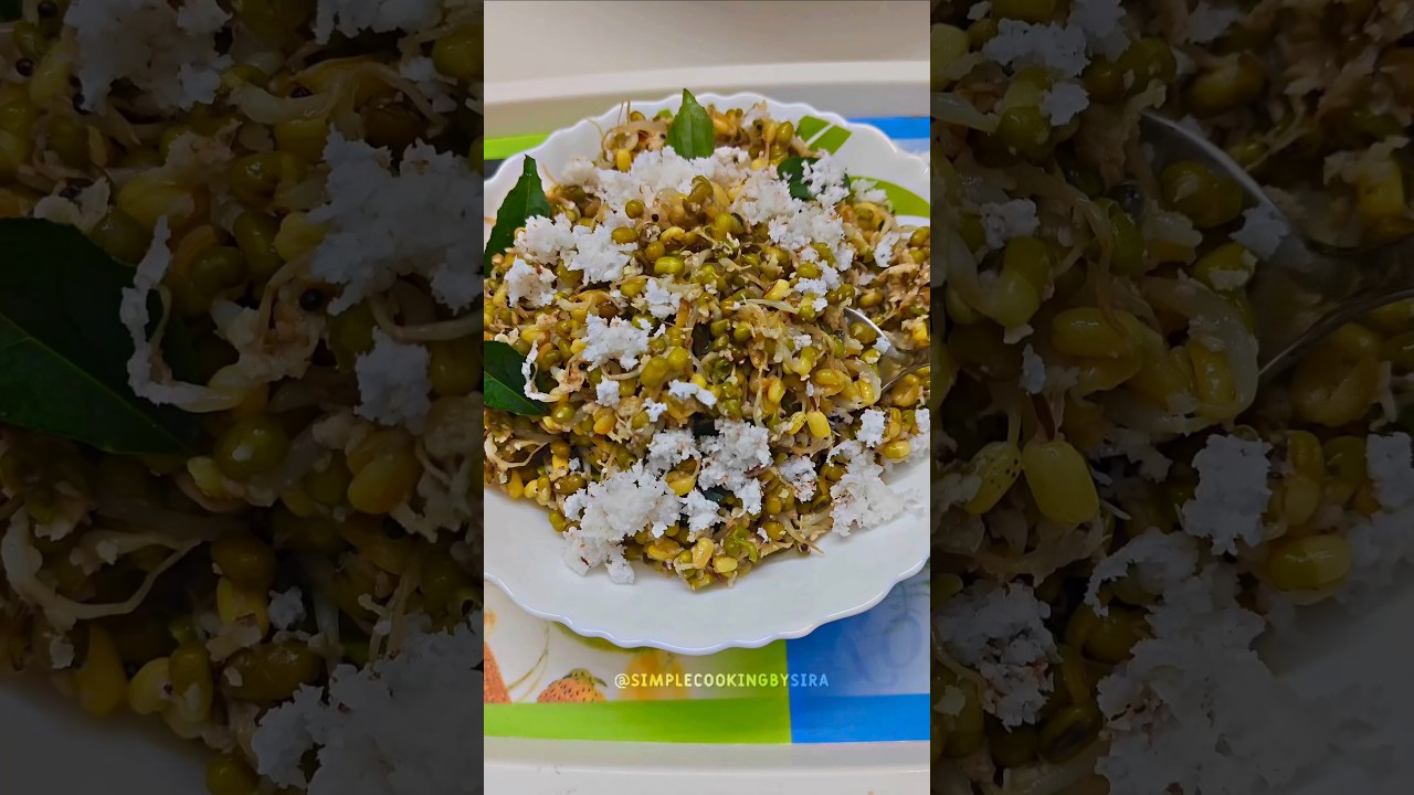Sprouted Green Moong Dal| Coconut n Sprouted Moong Dal Gravy
