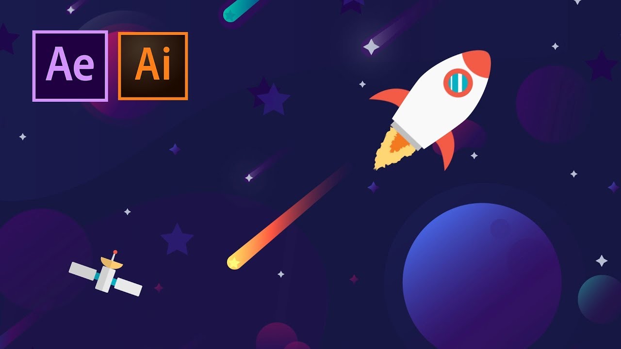 Create a Cartoon Space Vector Animation | After Effects Tutorial