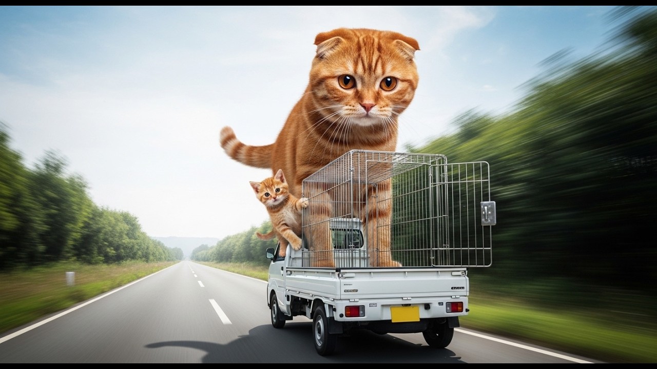 Mom Cat Saves Kitten from Car Animal Catcher | Funny Cat Videos