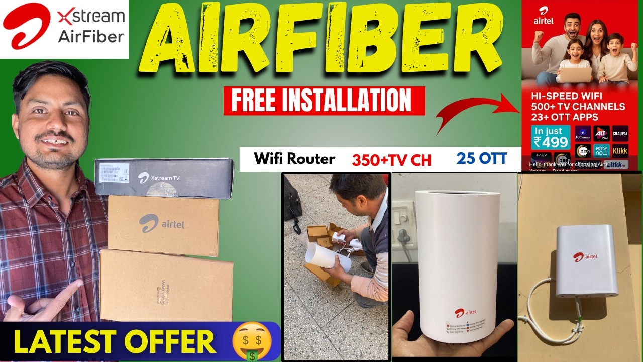 Airtel AirFiber Kaise Lagwaye | Airtel AirFiber Free Installation | Airtel Airfiber Plans Details