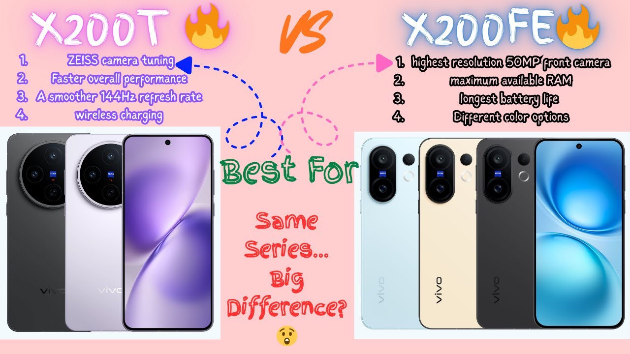 Vivo X200T and X200 FE? 😲 Detailed Specs Comparison|Which Vivo Phone Makes More Sense ?| X Series