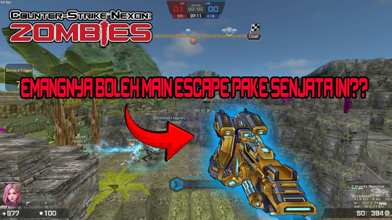 [CSN:S] MAIN ESCAPE TAPI KOK SENJATANYA BEGINI?! - Zombie Escape Ruins - Counter Strike Nexon Studio