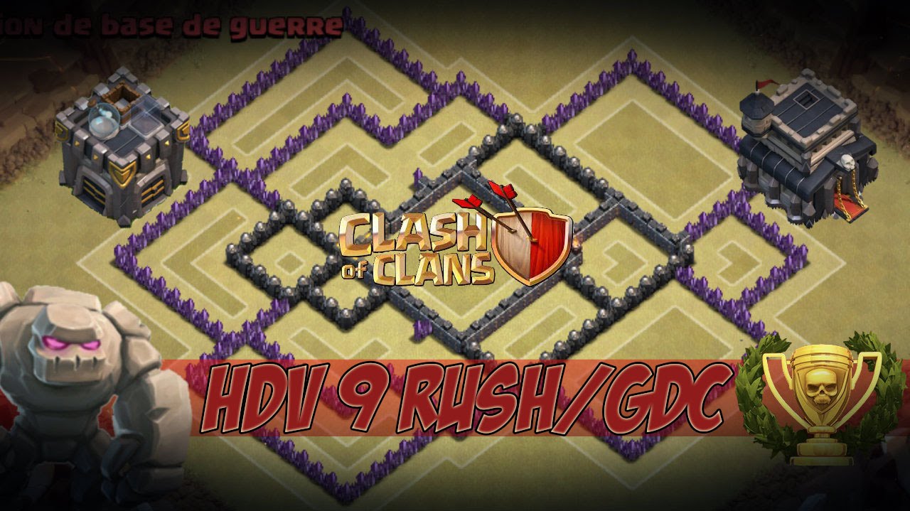 [COC] Meilleur village HDV9 Guerre De Clan + Défenses