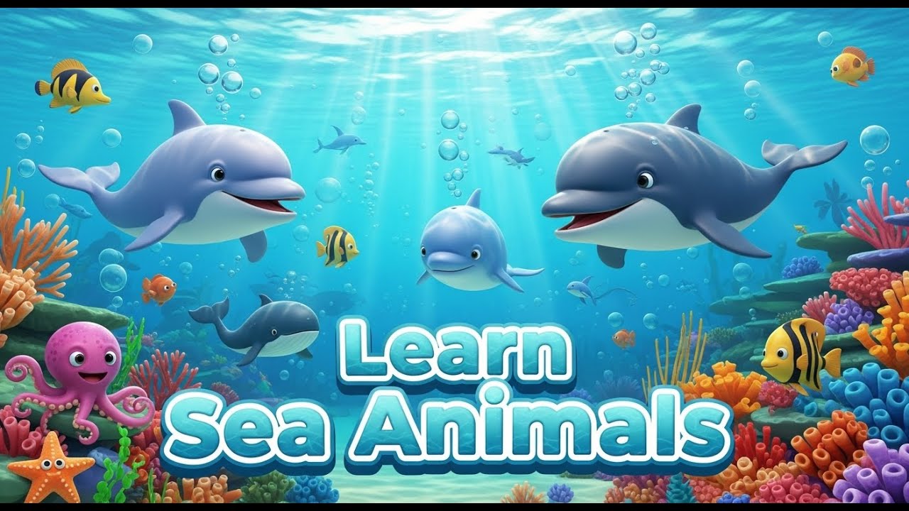 Learn Sea Animals for Kids 🌊 | Ocean Creatures Names & Sounds