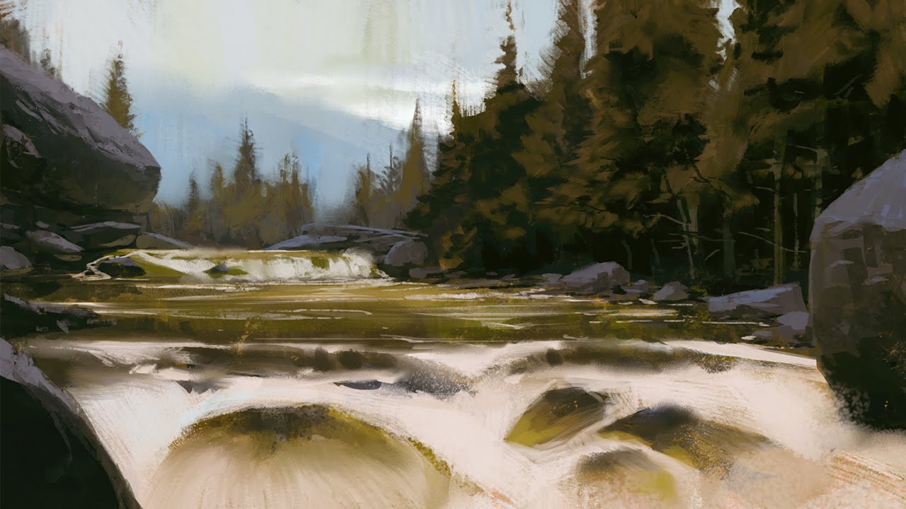 Creek Sketch - Digital painting