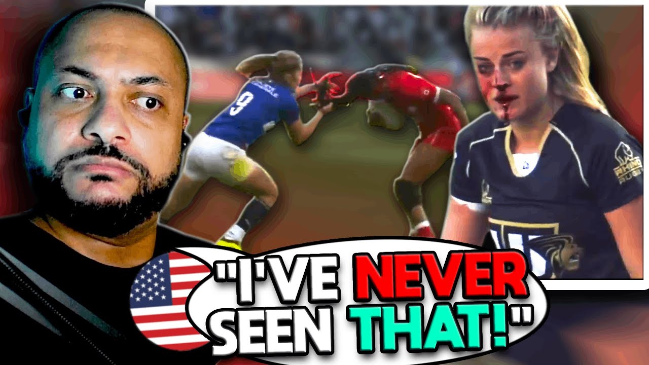 American Reacts to The VICIOUS Side of Women's Rugby!