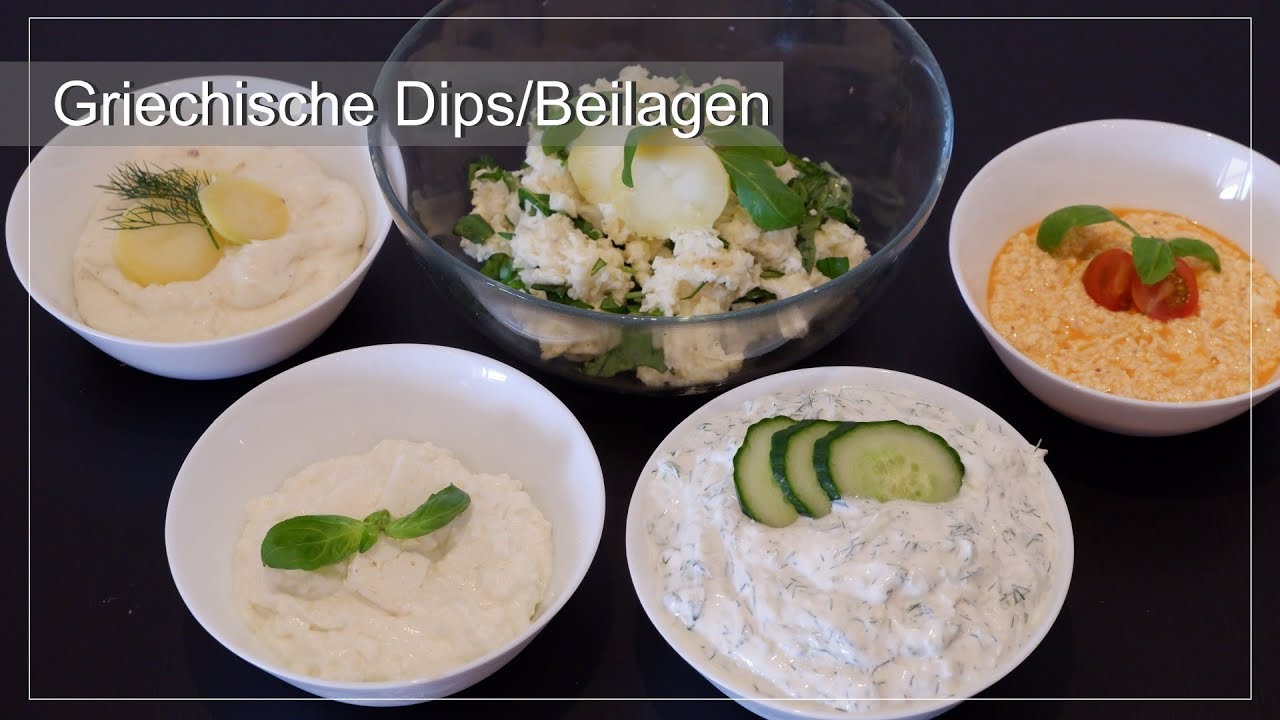4 griechische Dips & Beilagen | Feta | Knoblauch | Kartoffeln | einfach gemacht | SinahsBackwahn