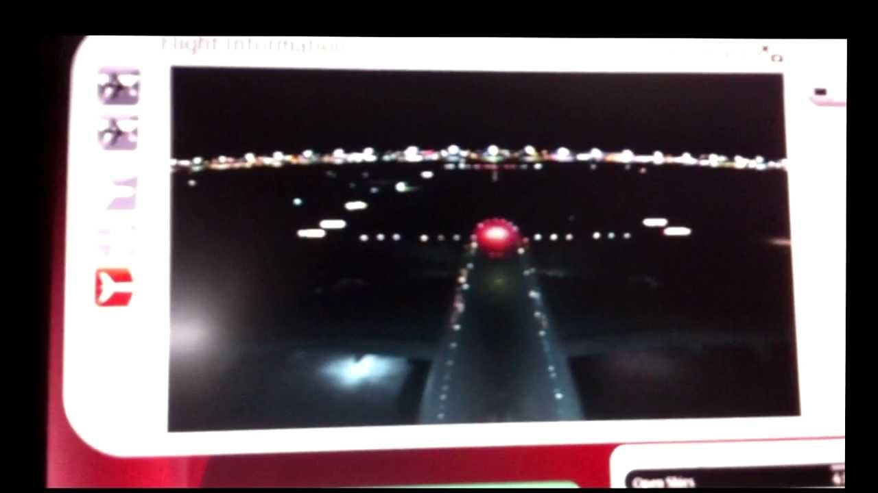 Emirates Airbus A380-800 night take off from Dubai International airport