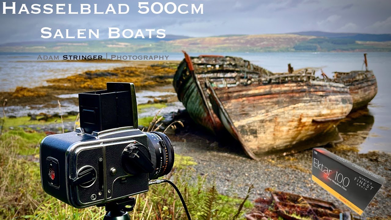 Analogue Hasselblad 500cm Landscape Photography on Mull, Salen Wrecked Fishing Boats