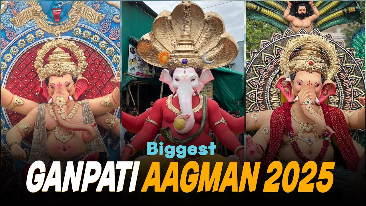 || NAVSARI MAHA GANPATI AAGMAN SHOHLA 2025🤍🌎|| BIGGEST GANPATI AAGMAN IN NAVSARI 🥰|| GANESHA 2025