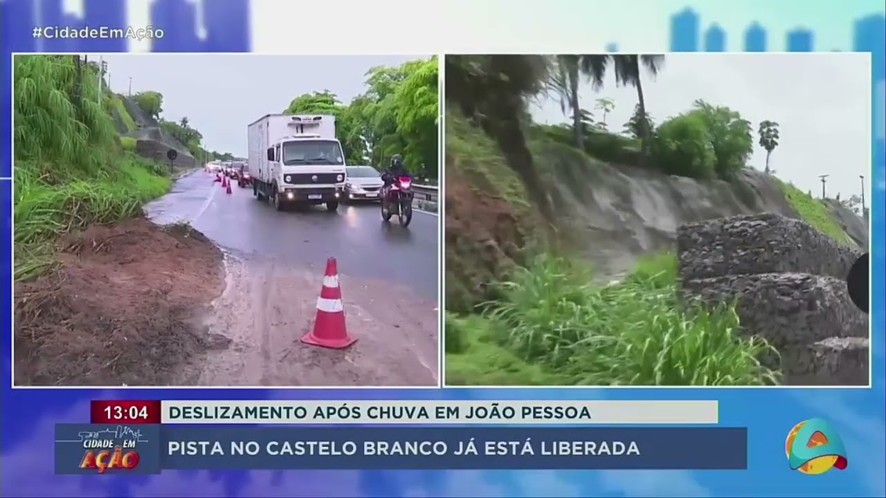 Cidade em Ação - Pista do Castelo Branco já está liberada após deslizamento em JP