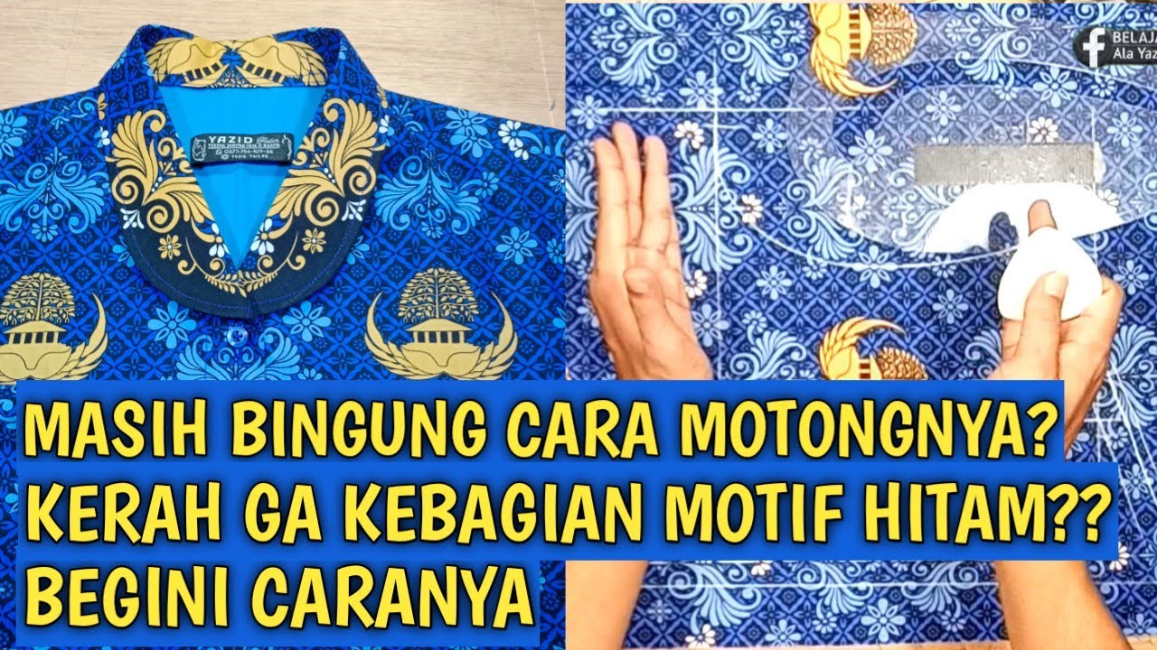 CARA MENYATUKAN MOTIF BATIK KORPRI POLA  BAJU WANITA KERAH SETALI ⁉️ | ALA YAZID TAILOR