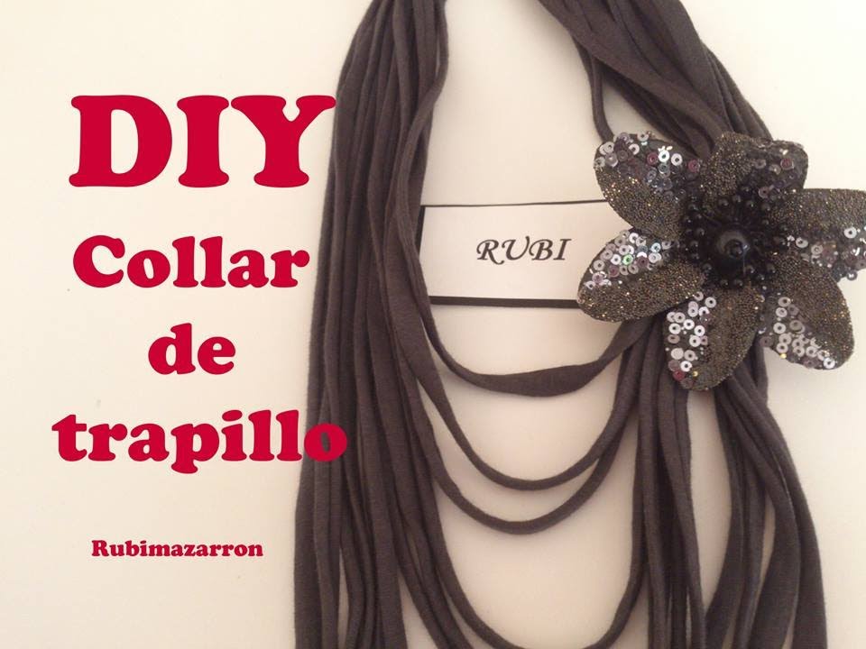 Diy. Collar de trapillo con broche de fiesta