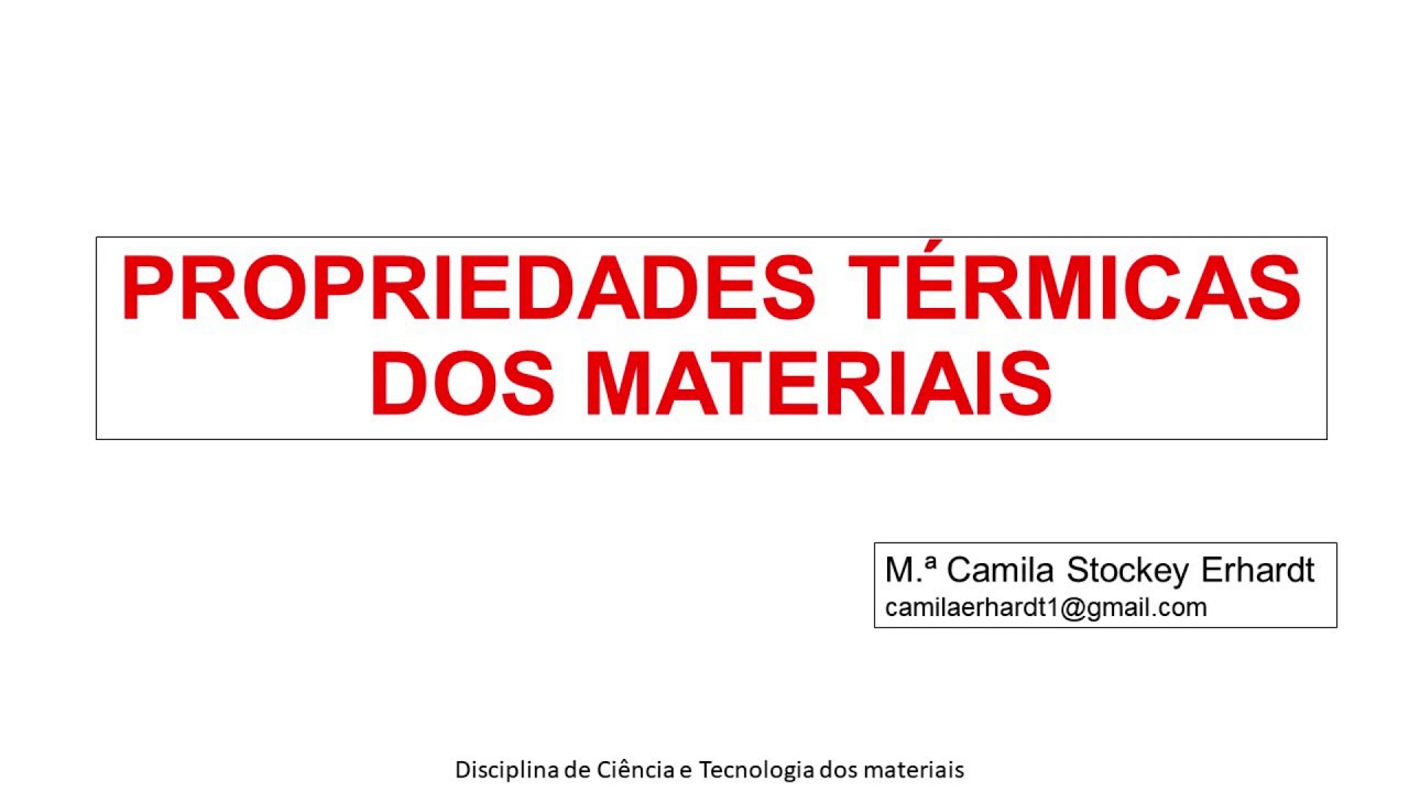 Propriedades Térmicas - profa. Camila