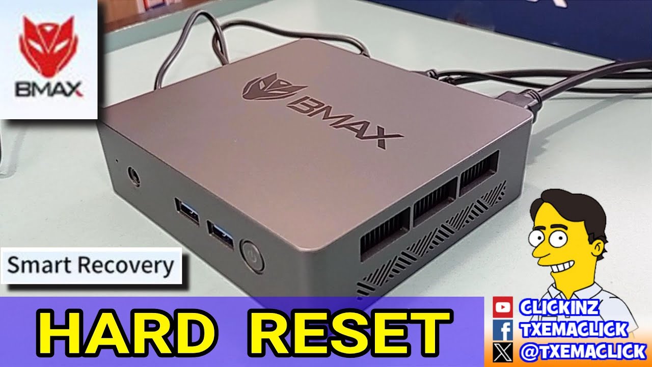 Mini PC hard reset, factory reset, restablecer configuración de fábrica BMAX B3 Windows 11 recovery