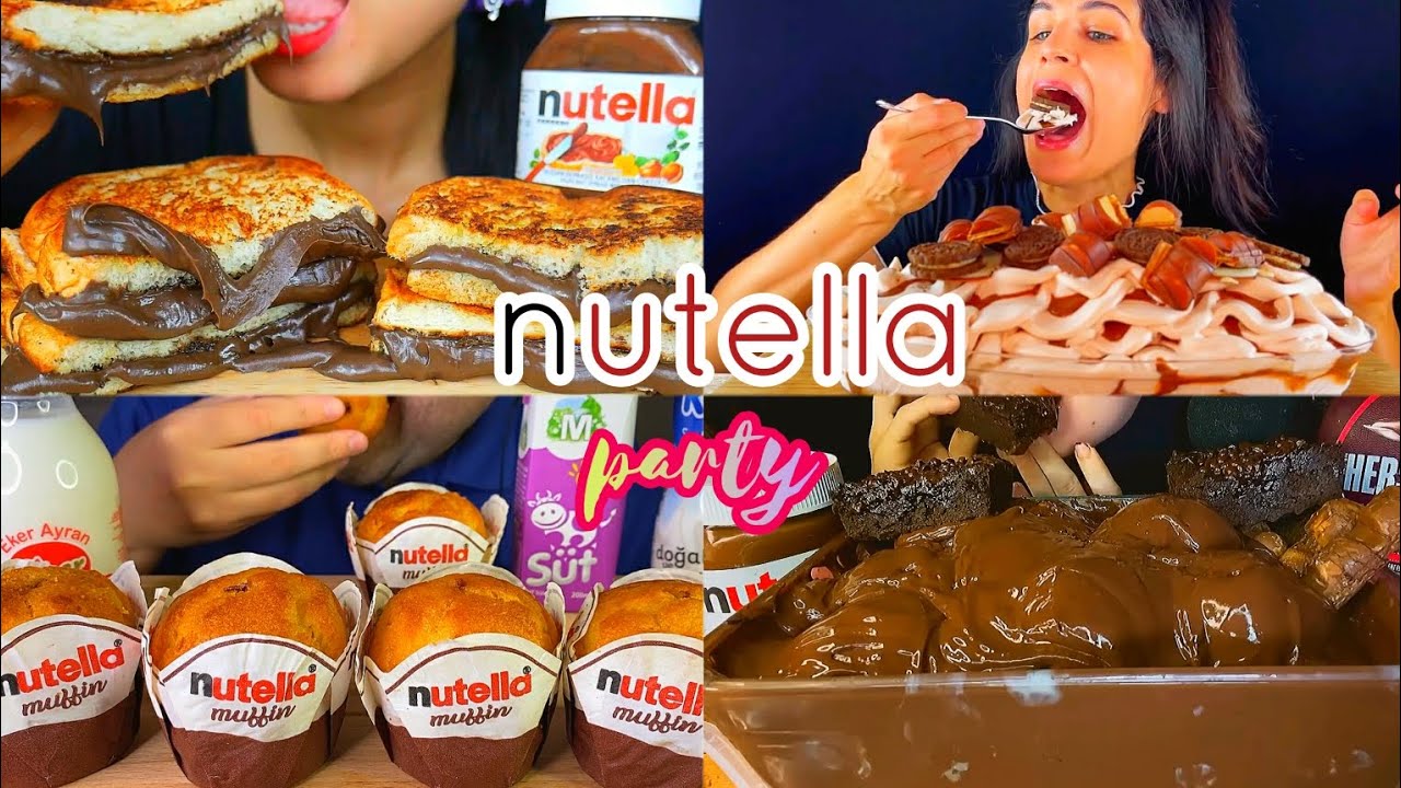 NUTELLA PARTY | CHOCOLATE LAVA BROWNIE CAKE | NUTELLA MUFFINS | MUKBANG COMPILATION