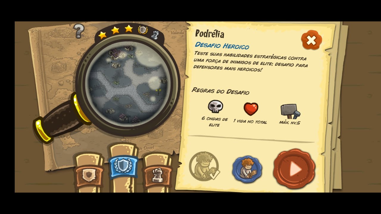 Kingdom Rush Podrélia Desafio Heroico (Gameplay PT/BR)