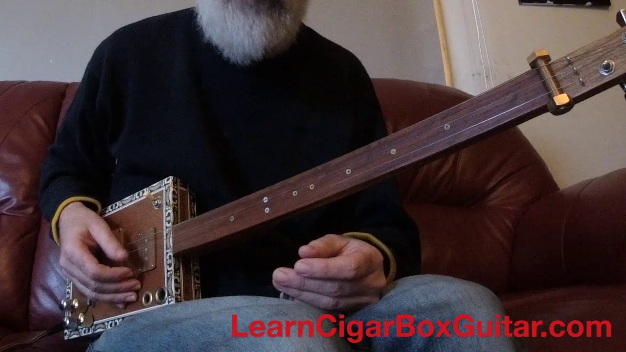 How to play Catfish Blues on a 3 string fretless - LearnCigarBoxGuitar.com