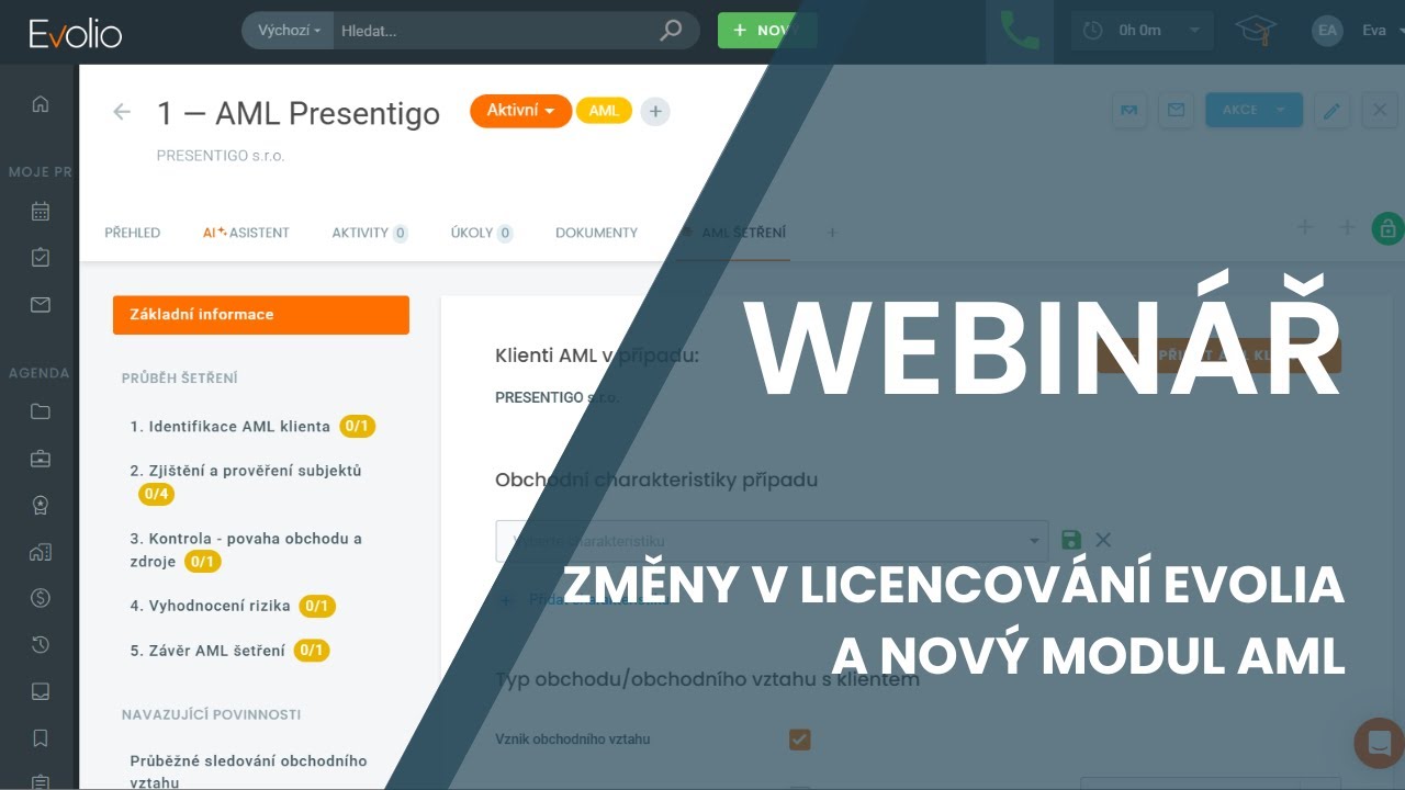 Změny v licencov&aacute;n&iacute; Evolia a nov&yacute; modul AML | Evolio