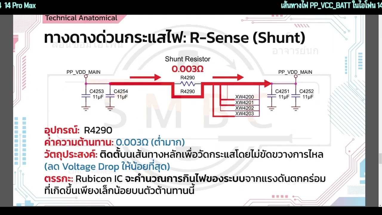 เส้นทางไฟ PP VCC BATT ในไอโฟน 14  14 Pro Max