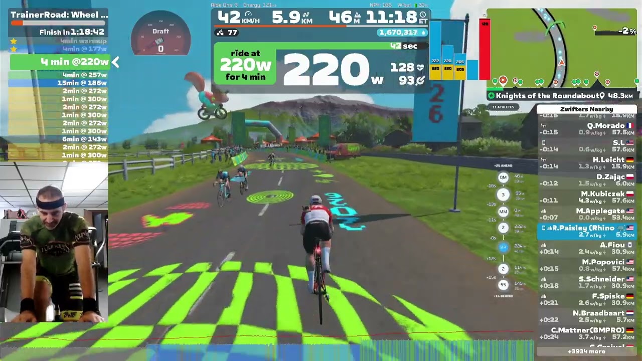 Trainer Road Worktout Wheel -2 for TDZ 2of6L on Knights of the Roundabout