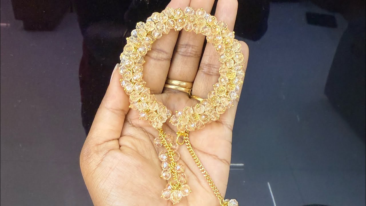 Beautiful crystal bead bracelet bangle tutorial in Tamil |gajra bracelet 