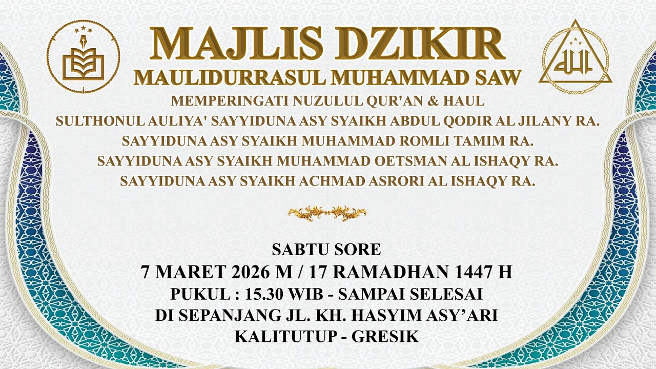 🔴LIVE STREAMING PERINGATAN NUZULUL QUR'AN & HAUL SYAIKH MUHAMMAD KHOLIL R.A & SYAIKH ROMLI TAMIM R.A
