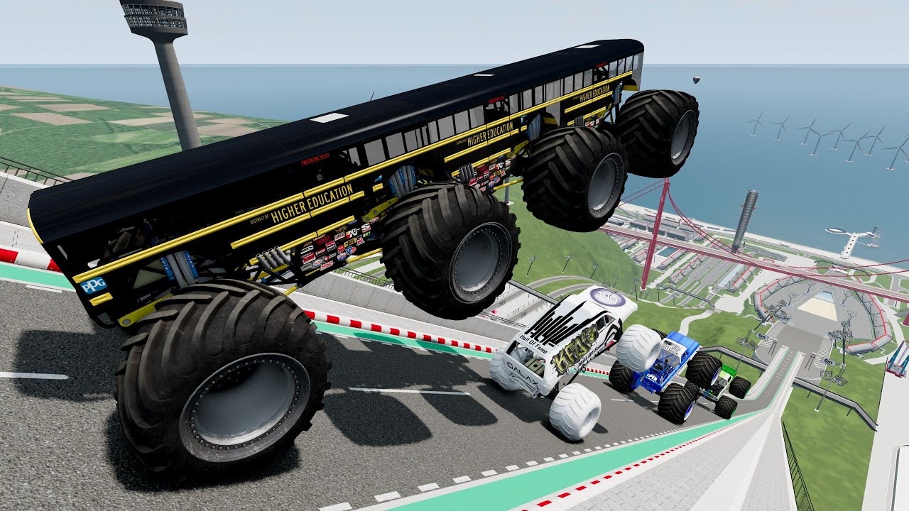 Epic High Speed Monster Truck Crashes & Jumps #037 - BeamNG Drive