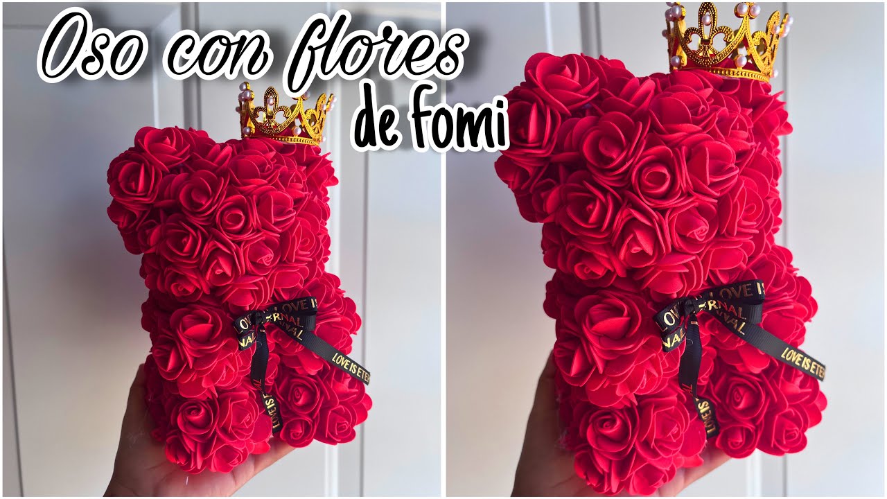 Oso con flores de fomi 🌹 detalle para regalar