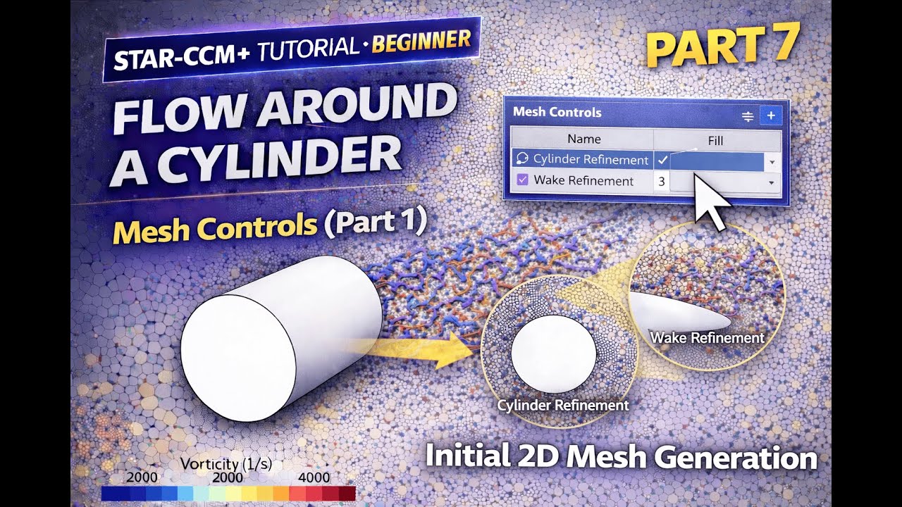 STAR-CCM+ Beginner Tutorial | Chapter 3: 2D Cylinder Flow – Mesh Optimization Controls | Part 7