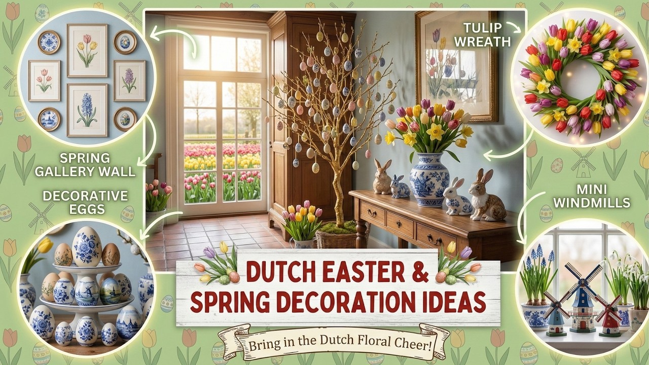 Прекрасно! 🌷 Идеи украшения на Пасху в Нидерландах 2026 года с тюльпанами, яйцами и свежими сезон...