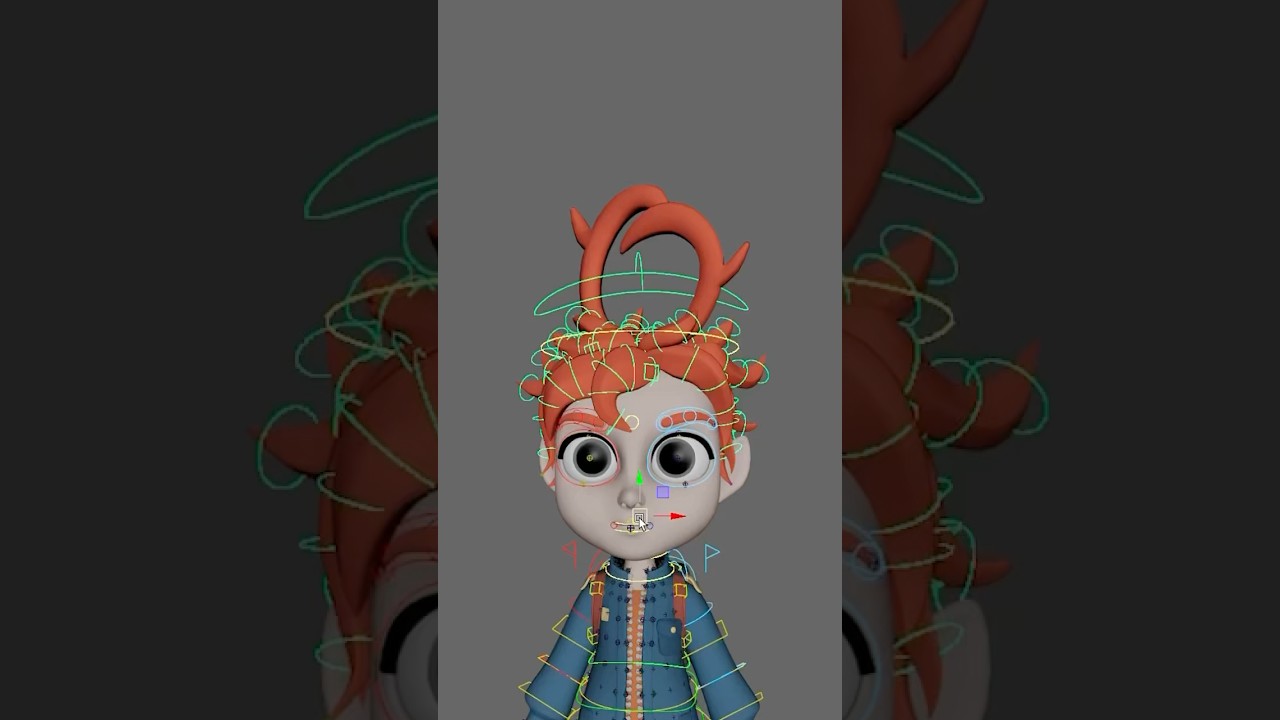 Rigging Dynamic Hair & Backpack Setup #3d #rig #wip