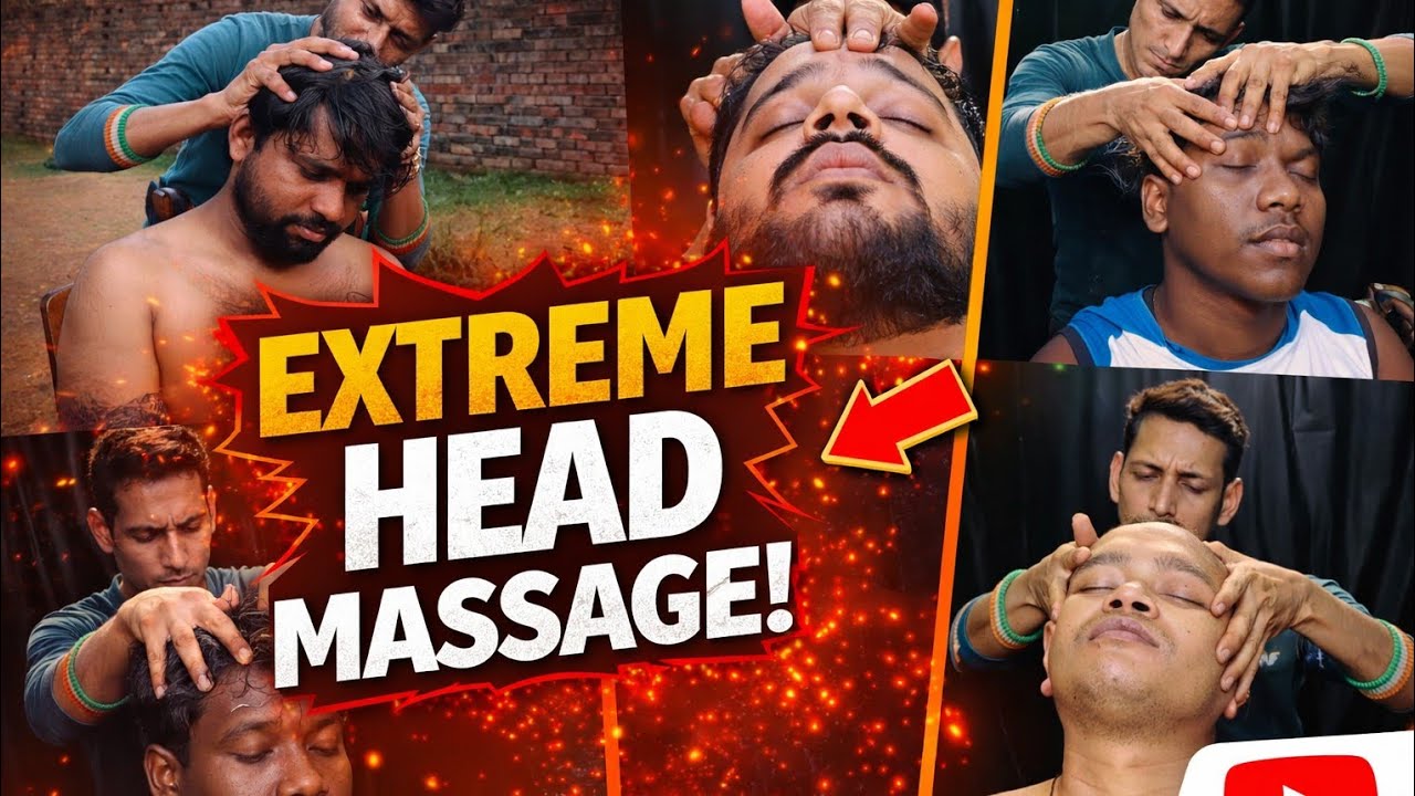 Indian Head & Shoulder Massage ASMR | No Talking Relaxing Sleep Video | Barber  Extreme Head Massag!