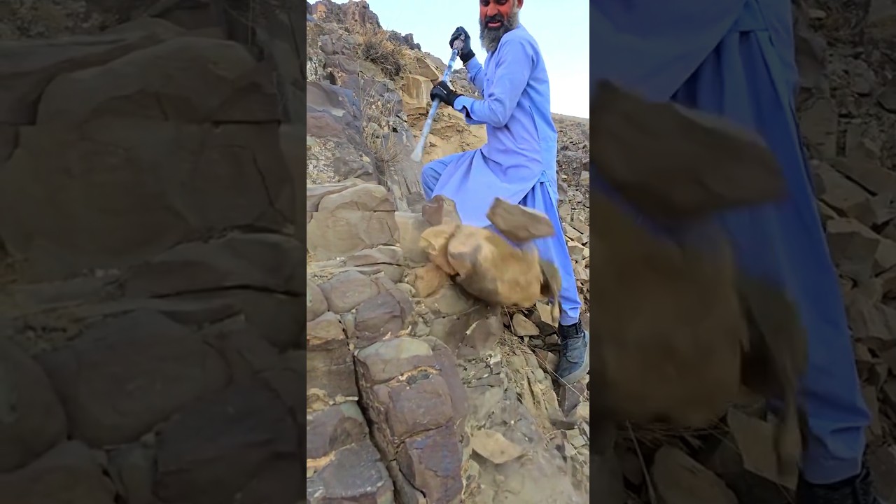 Miner Hardwork 😢 #MrStone #StoneCrushing #Mining #trending #Viral #mountains