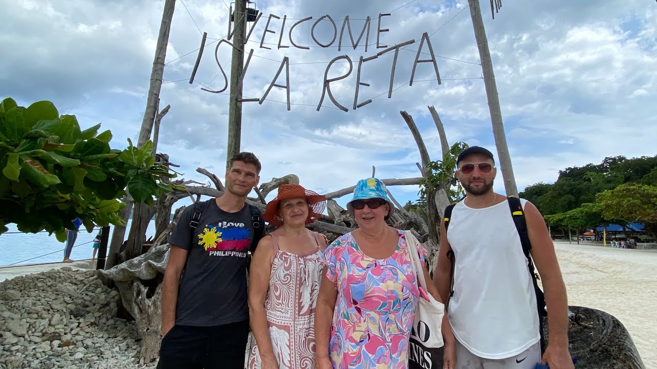 Vacation with mom Natalia, Andrei and family on a white beach like Boracay! Trying local food!🌴🇵🇭