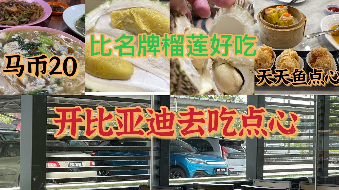 开比亚迪去天天鱼吃点心，跑步的地方买到了比名牌榴莲更加好吃的Kampung 榴莲，便宜又好吃。