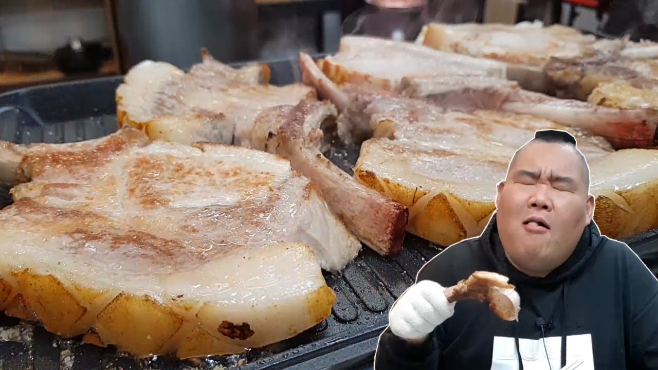 두툼한 흑돼지 뼈삼겹+청국장+소주한잔 돼지가 이렇게 부드럽다니 MUKBANG