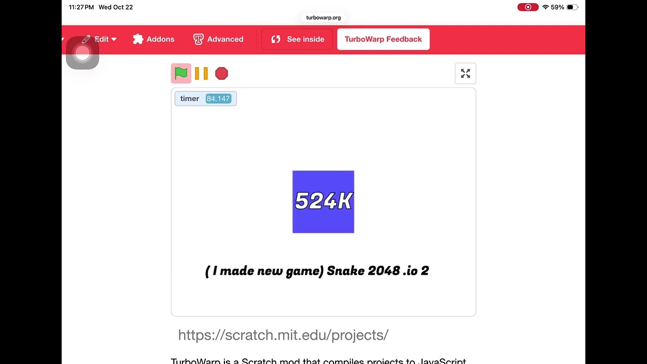 Snake 2048 io 2 colors (64-bit, 4.611686E+15 is max)