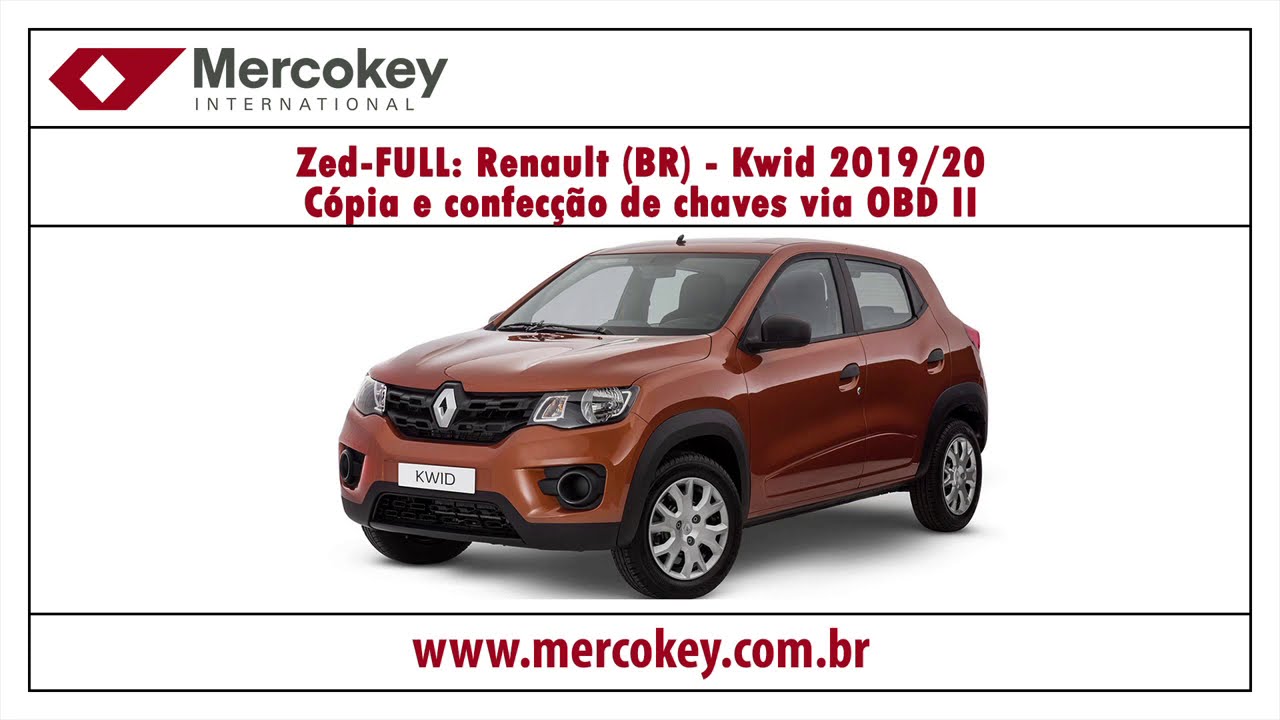 Zed-FULL: Renault (BR) - Kwid 2019/20 - Copia e confec&ccedil;&atilde;o de chaves via OBD II