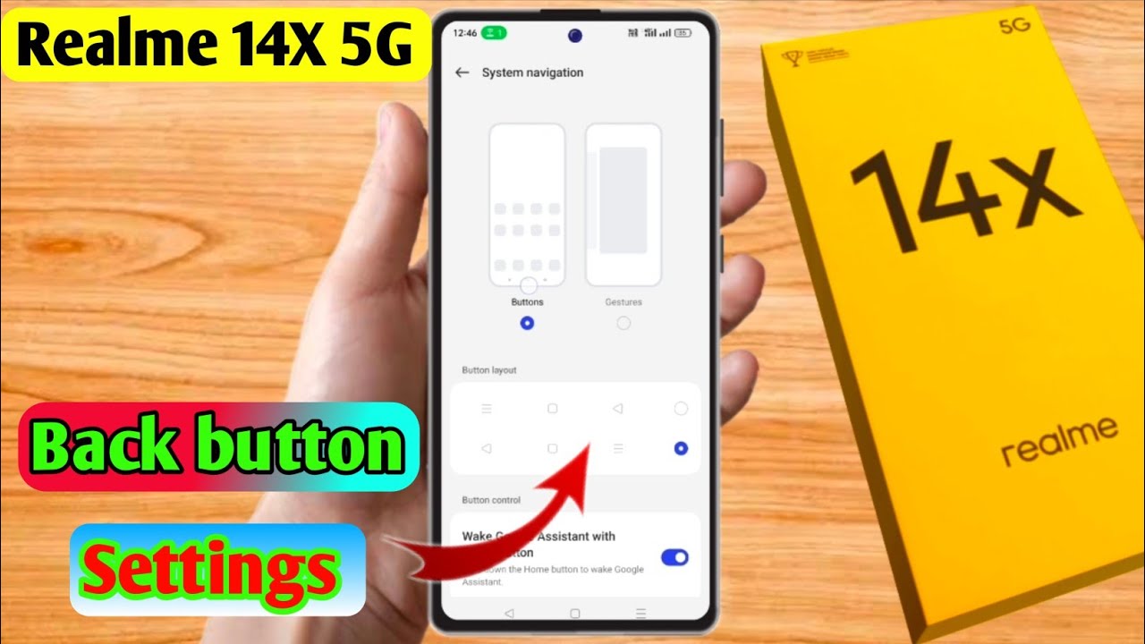 realme 14x 5g back button settings, realme 14x 5g side button setting