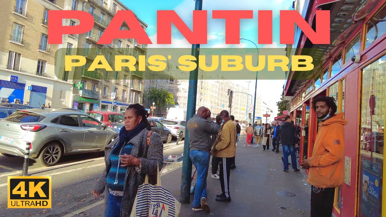 [4K] Pantin, Paris banlieue walk tour 2022, Les Grands Moulins, Canal de l'Ourcq, France subburbs