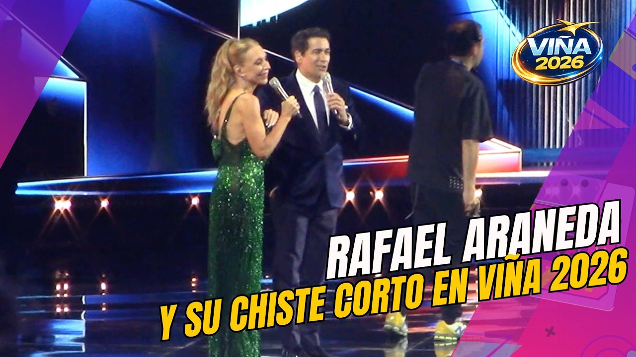 Рафаэль Аранеда рассказывает короткую шутку во время рекламной паузы на фестивале Vi&ntilde;a 2026 и выз...