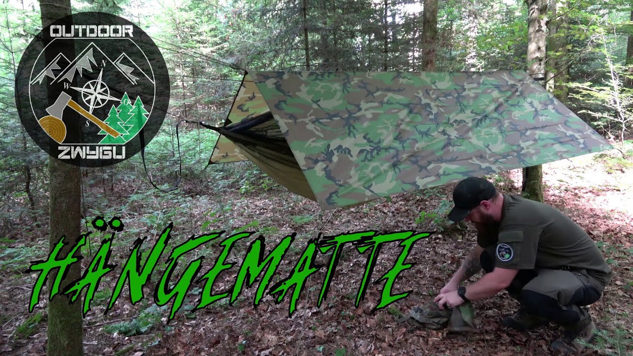 Hängematten Setup mit Tarp Überdachung / Bushcraft