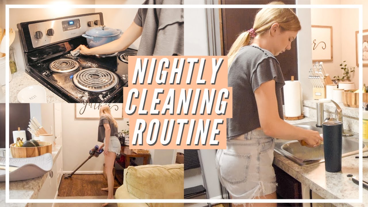NIGHT TIME CLEANING ROUTINE 2020 | relaxing after dark clean with me 2020 + clean kitchen at night