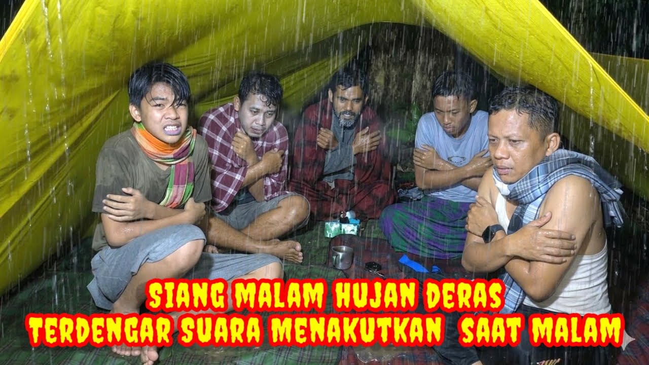 Horror‼️ Diguyur hujan deras siang malam, terdengar suara menakutkan. Relaxing rain sound.