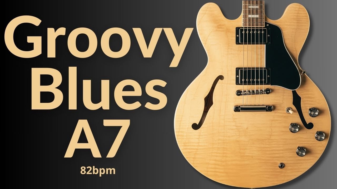 Groovy Laid Back Blues Guitar Backing Track in A Major (A7)