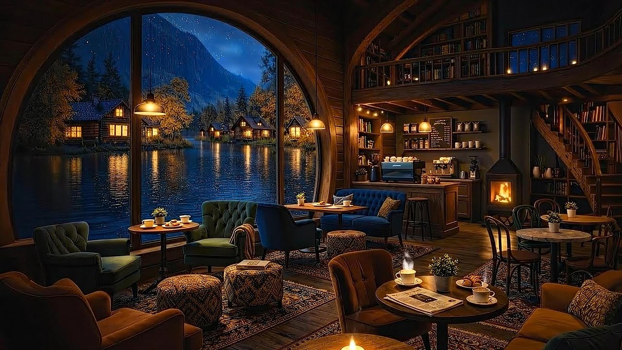 Rainy Jazz Café at Night ☕ Cozy Piano for Work, Study & Relax