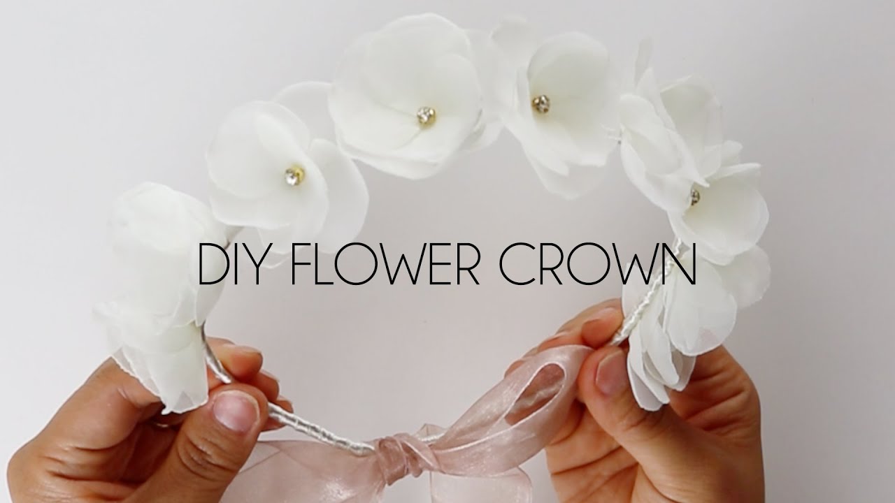 DIY How to make Fabric Flower Crown, Wedding Flower Girl
