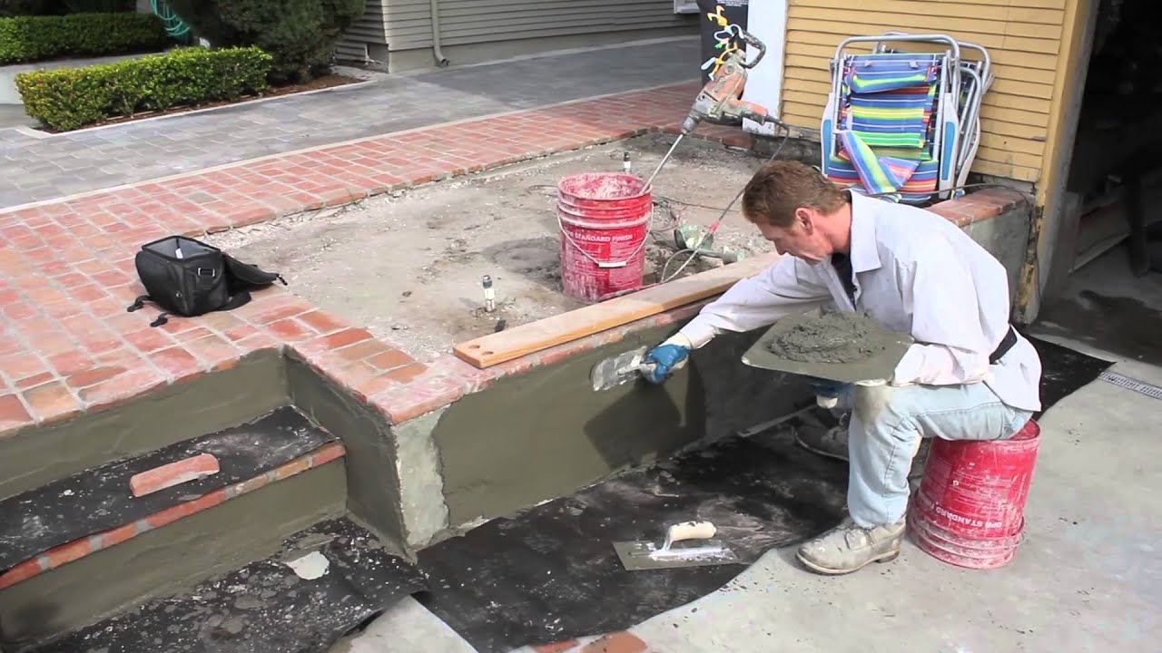 Straighten bowed or crooked concrete with stucco.