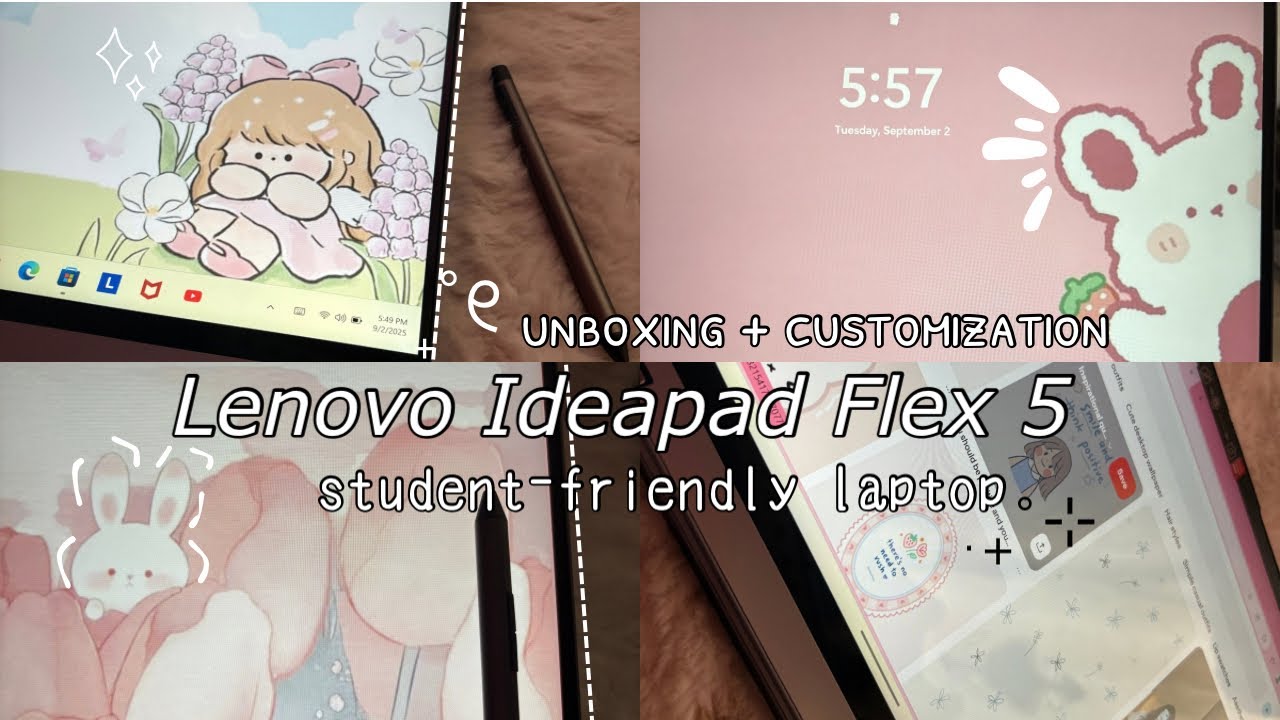 Unboxing My Lenovo IdeaPad Flex 5 aesthetic 💻 | Unboxing & Customization // Cloud Dump